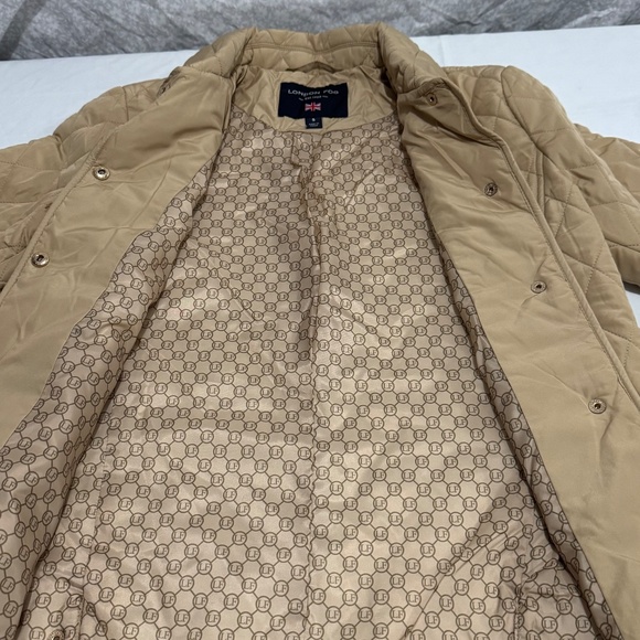brown london fog jacket button down pocket bothsides size small - Picture 12 of 15